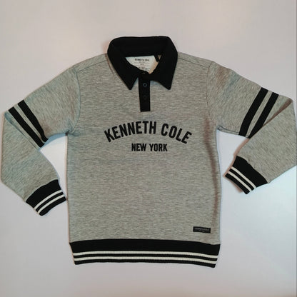 Boys' Heavyweight Winter Polo Heather Grey Sweatshirt