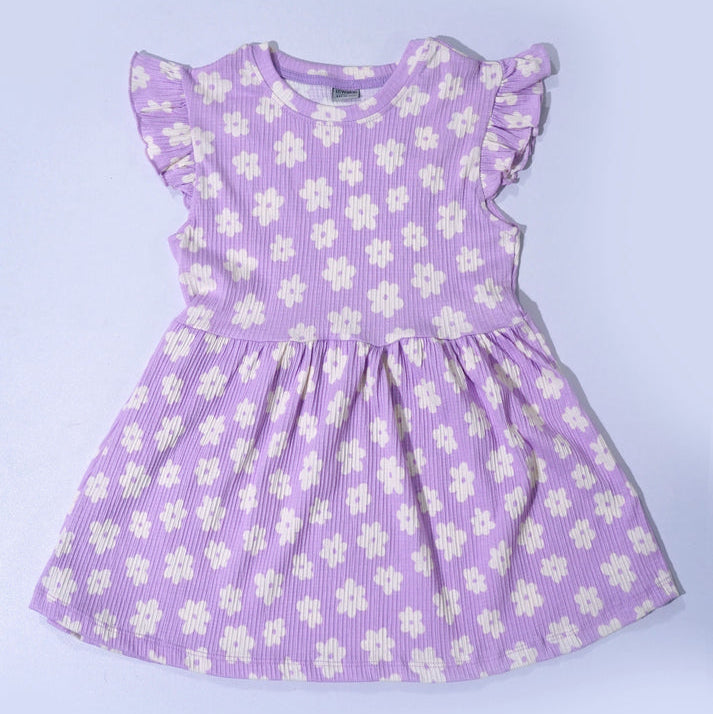 LC WAIKIKI Girls Textured Floral Printed Dress
