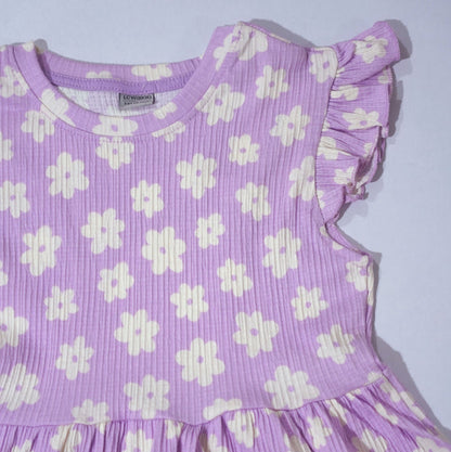 LC WAIKIKI Girls Textured Floral Printed Dress
