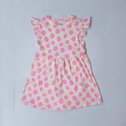 LC WAIKIKI Girls Textured Floral Printed Dress