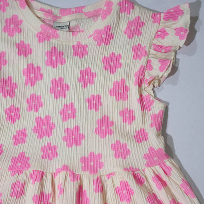 LC WAIKIKI Girls Textured Floral Printed Dress