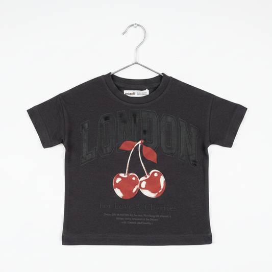 London Cherry Graphic Tee – Charcoal