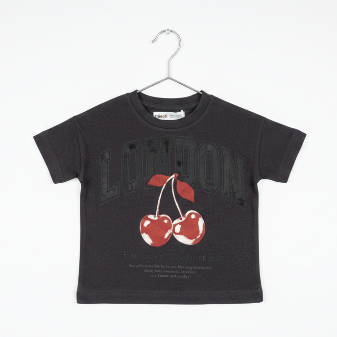 London Cherry Graphic Tee – Charcoal