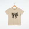 Leopard Bow Graphic Tee – Beige