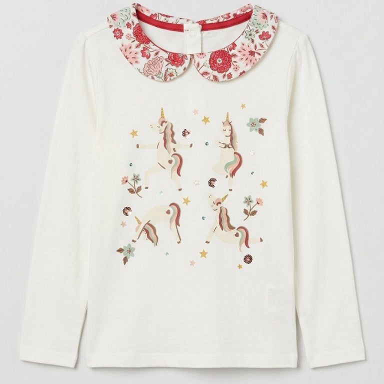 Full Sleeves Magical Unicorn Collar Top