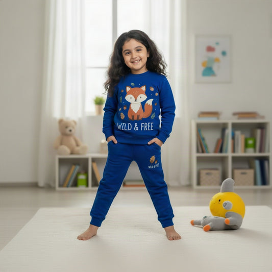 Wild & Free Royal Blue girls Winter Tracksuit Set