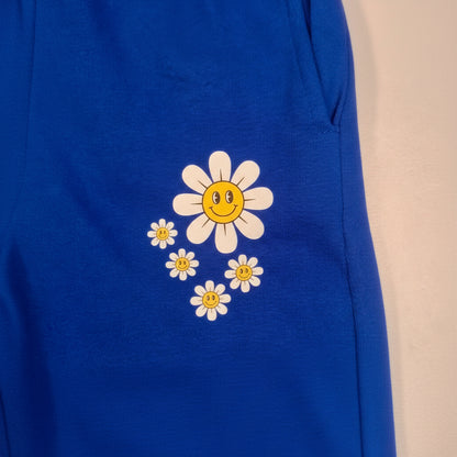 Flower Power Blue Kids winter Sweat Tracksuit Set