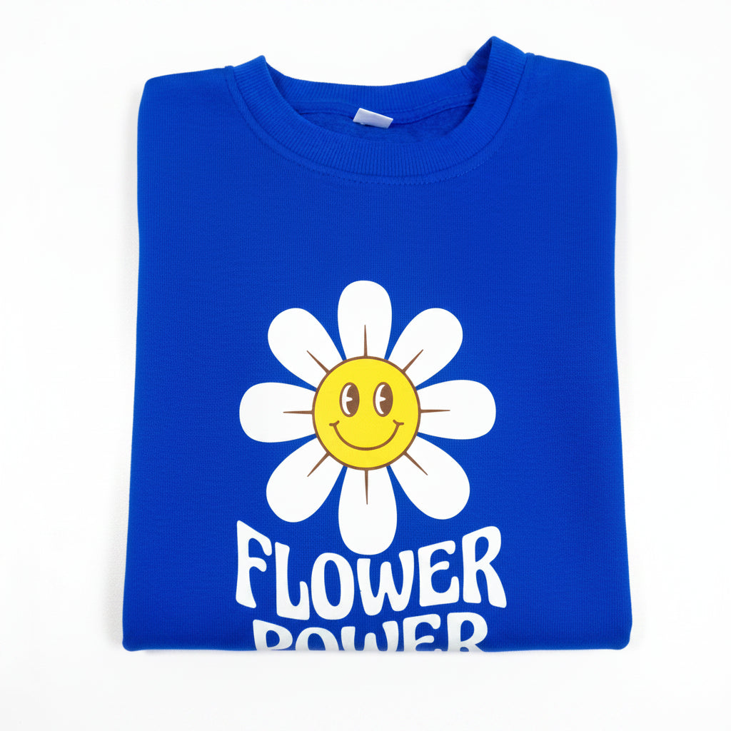 Flower Power Blue Kids winter Sweat Tracksuit Set