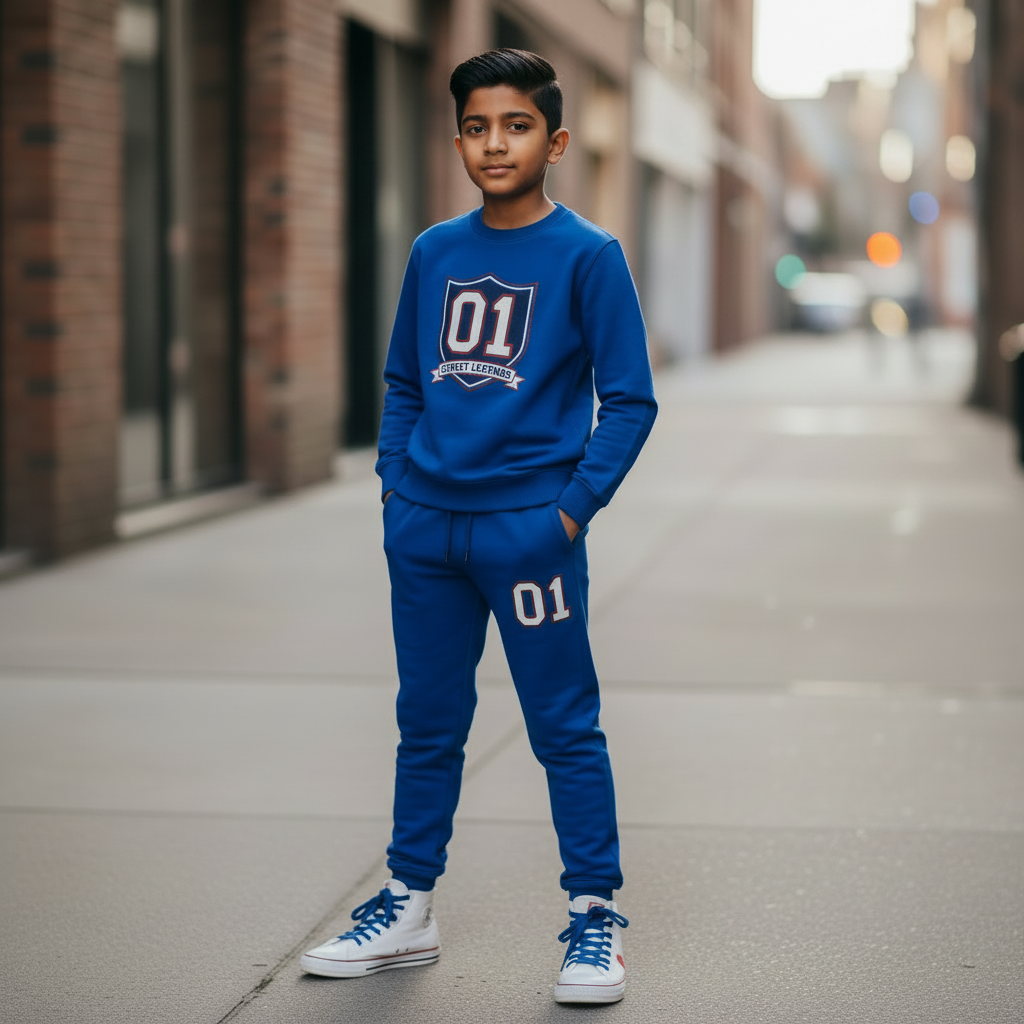 Street Legends Royal Blue Kids Winter Tracksuit Set