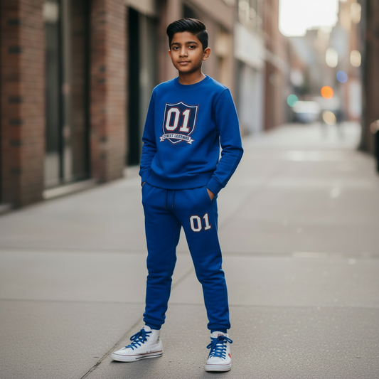 Street Legends Royal Blue Kids Winter Tracksuit Set