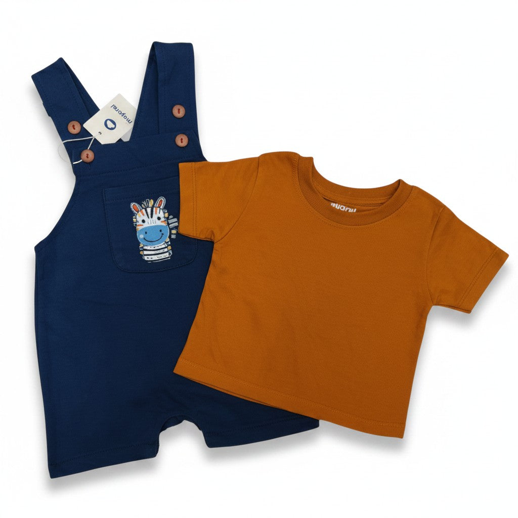 Mayoral - Zebra Print Dungarees & T-Shirt Set