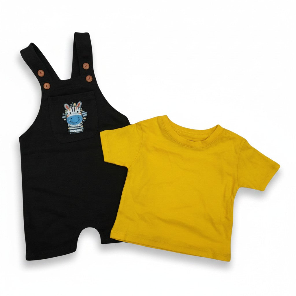 Mayoral - Zebra Print Dungarees & T-Shirt Set