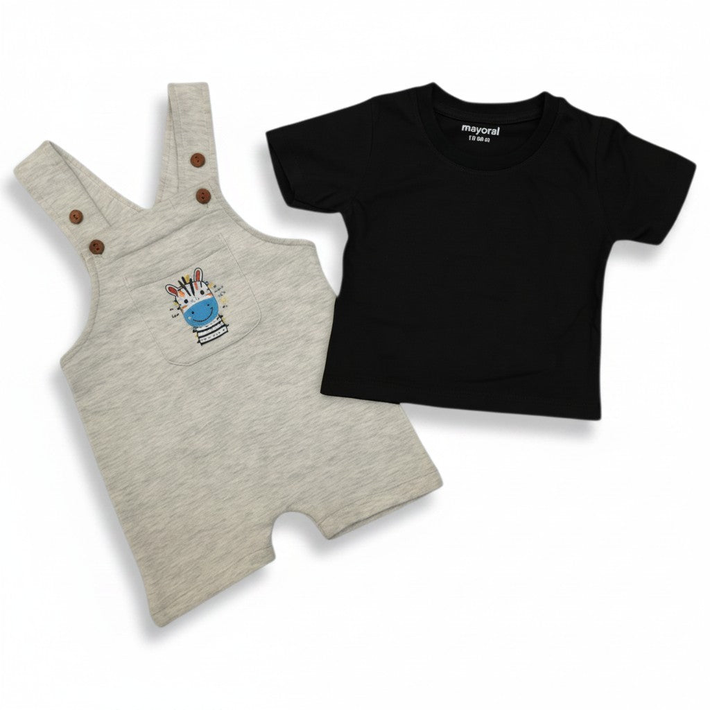 Mayoral - Zebra Print Dungarees & T-Shirt Set