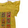 Name It - Girls Yellow Ruffle-Sleeve Botanical Stamp T-Shirt