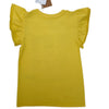 Name It - Girls Yellow Ruffle-Sleeve Botanical Stamp T-Shirt