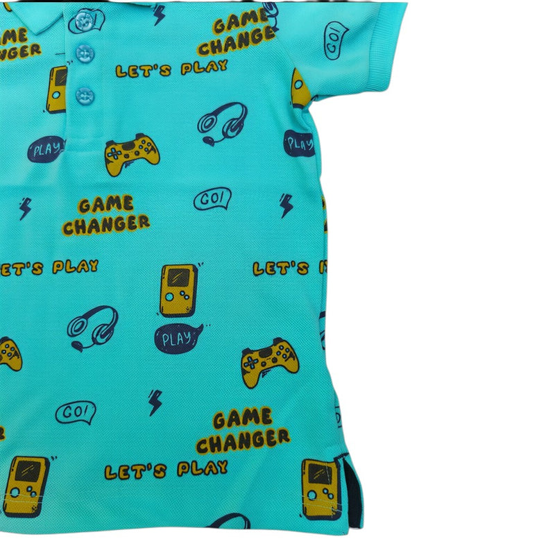 Juniors "Game Changer" Allover Print Kids Polo Shirt