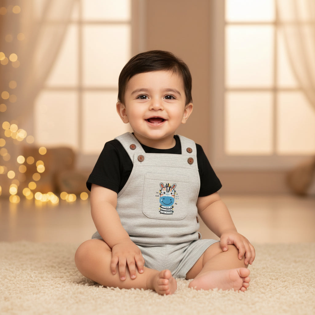 Mayoral - Zebra Print Dungarees & T-Shirt Set