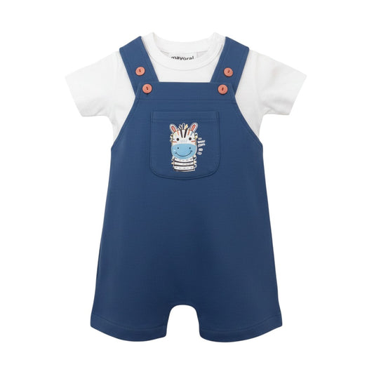 Mayoral - Zebra Print Dungarees & T-Shirt Set