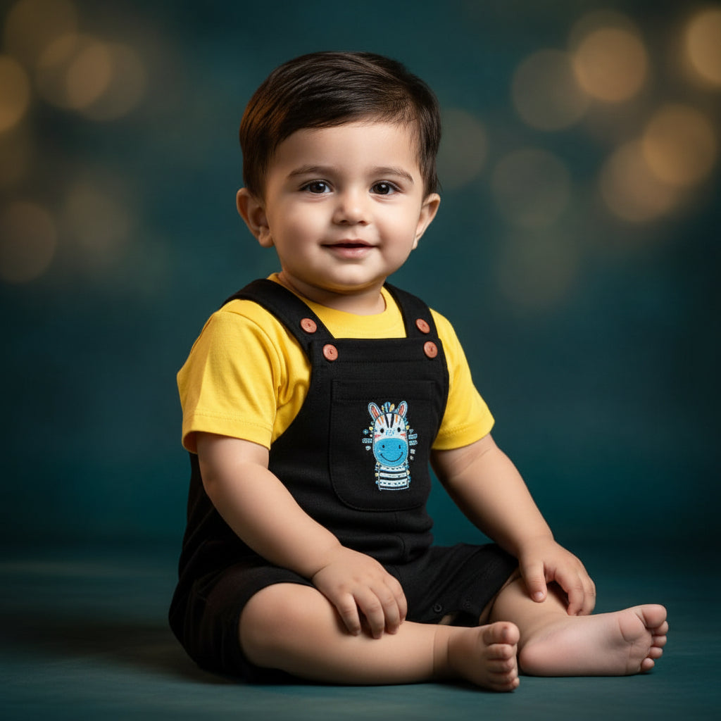 Mayoral - Zebra Print Dungarees & T-Shirt Set