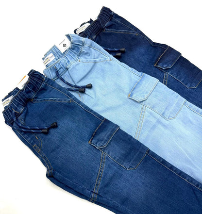 Stylish Denim 6 Pocket cargo joggers