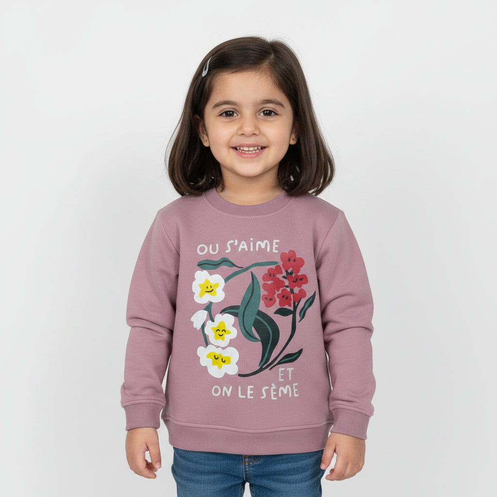 "Little Bloom" French Fleece Graphic Sweatshirt