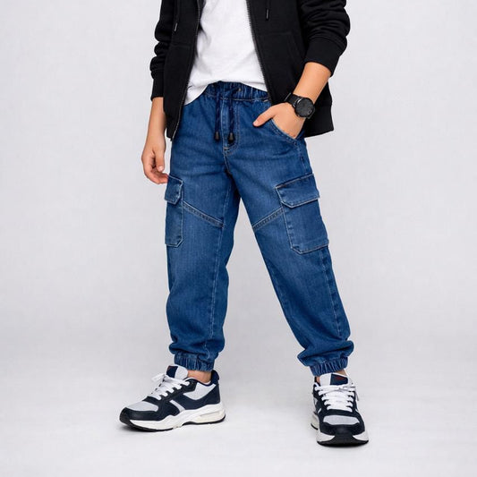 Stylish Denim 6 Pocket cargo joggers