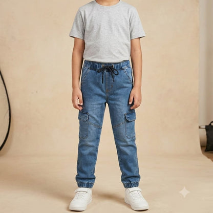 Stylish Denim 6 Pocket cargo joggers
