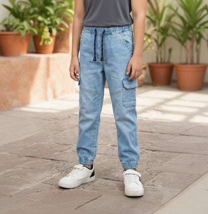 Stylish Denim 6 Pocket cargo joggers