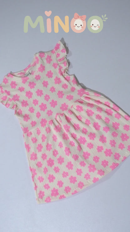 LC WAIKIKI Girls Textured Floral Printed Dress